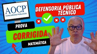 🧨 AOCP 2024  DPE MS Técnico  Matemática  CORREÇÃO DA PROVA [upl. by Ennaeirrac]