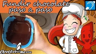 Como derretir chocolate  Técnicas básicas en chocolate [upl. by Kalmick]