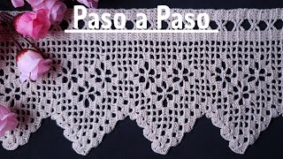 💕Puntillas para Toallas Paso a paso Puntillas de ganchillo  100 [upl. by Lelia]