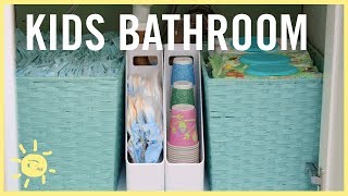 ORGANIZE  Kids Bathroom Easy Tips [upl. by Ortensia]