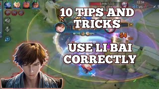 HOW TO USE LI BAI  10 TIPS AND TRICKS  HONOR OF KINGS [upl. by Airetal]