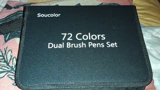 Soucolor 72 colors Dual Brush Pens Set Markers Amazon [upl. by Alba]