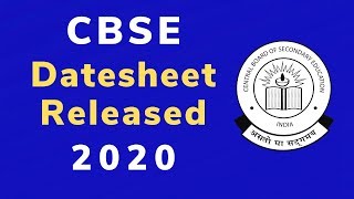 Date Sheet of Class 10 CBSE Board 2020  Date Sheet of Class 12 CBSE Board 2020 [upl. by Esmond]