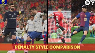 EA FC 25 amp eFOOTBALL 2025 PENALTY COMPARISON [upl. by Devehcoy]