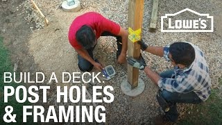 How To Build a Deck  Post Holes amp Framing 2 of 5 [upl. by Kaye]