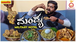 Enjoy Mandya Style Badoota Mandya Military Hotel Bengaluru  Kannada Food Review  Unbox Karnataka [upl. by Tarsuss]