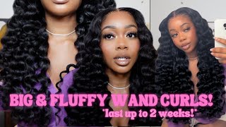 HOW TO GET BIG amp FLUFFY WAND CURLS THAT ACTUALLY LAST  28 INCH LOOSE DEEP WAVE FRONTAL WIGGINS [upl. by Sualokcin693]