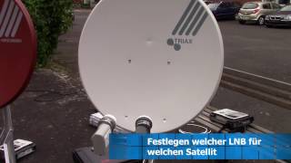 Ausrichten auf Astra 192°E und Eutelsat Hotbird 13°E mit einem Parabolspiegel und 2 separaten LNB [upl. by Aihsenod]