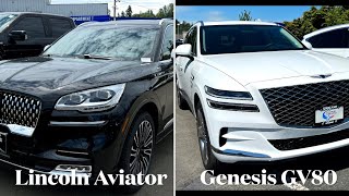 2022 Lincoln Aviator VS 2022 Genesis GV80 Comparison  Which One Do You Like Better [upl. by Ialda]