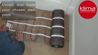 Klima Electric Underfloor Heating mat installation video [upl. by Bascio593]