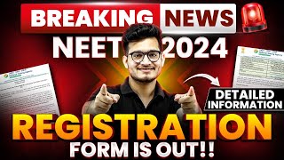 NEET 2024 NTA LATEST UPDATE 🚨 NEET Registration Application Form OUT 🚀 NEET2024 [upl. by Ariat]