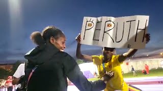 Peruth Chemutai pulls Dance strokes as she celebrates winning Silver for Uganda at the Olympics 2024 [upl. by Joris]