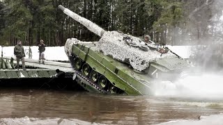 German Made Leopard 2 Shows its Incredible Power During River Crossing [upl. by Honorine592]