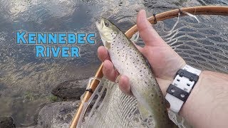 Ep124 Fishing High Water for Trout Kennebec River Maine [upl. by Anairdna]