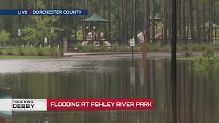 Flooding underway at Ashley River Park in Dorchester County [upl. by Brechtel]