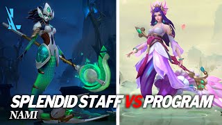 Nami Splendid Staff vs Program Skin Comparison Wild Rift [upl. by Cyrus]