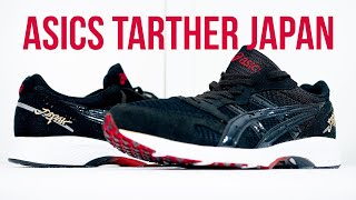 ASICS TARTHER JAPAN RUNNING black Unboxing review amp on feet [upl. by Salim]