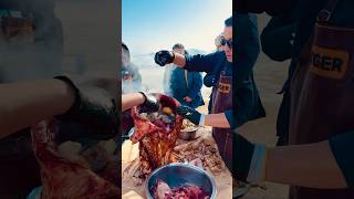 Most unique Mongolian hot stoned BBQ Horhog 🤙 artger mongolianfood [upl. by Bartie]