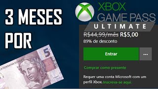 XBOX GAMEPASS ULTIMATE MUITO BARATO Tenha 3 MESES de LIVE GOLD e GAMEPASS por 5 REAIS [upl. by Brendan779]