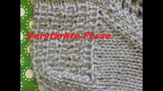 Verstärkte FerseFersenwand strickenMuster 124Stricken mit Nadelspiel [upl. by Ednihek]