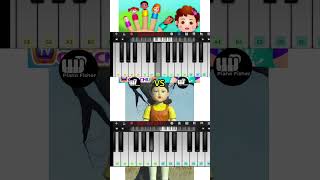 SQUID Game DOLL Theme Vs Finger Family Song  Easy Piano Tune shorts [upl. by Yalhsa866]