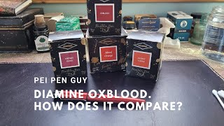 Diamine Oxblood How does it compare with Diamine Ancient Copper Writers Blood and Blood Orange [upl. by Balsam]