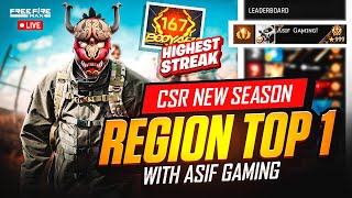 New Season Cs Rank push In Region Top 1 Lobby With Highest Streak Ever 🤯  Garena  Free Fire [upl. by Ayaet]