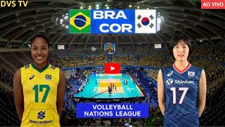 BRASIL X COREIA DO SUL AO VIVO LIGA DAS NAÇÕES DE VÔLEI FEMININO ONDE ASSISTIR COM IMAGENS [upl. by Nettirb]