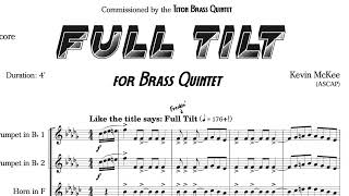 Full Tilt  for brass quintet K McKee [upl. by Alliber182]