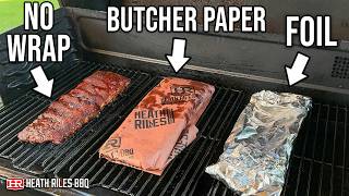 No Wrap vs Butcher Paper vs Foil Cooking St Louis Style Ribs 3 Ways  Heath Riles BBQ [upl. by Ellekram]