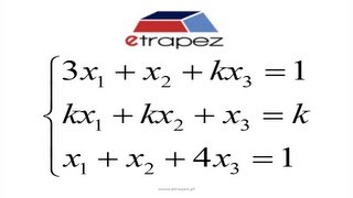 Układ równań z parametrem metoda Gaussa [upl. by Nomae52]