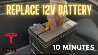 Tesla Model 3 12V Battery Replacement in 10 MINUTES How To DIY [upl. by Annej]