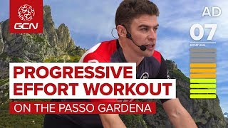 Quick Progressive Effort 20 Minute Workout  Climb The Passo Gardena With GCN [upl. by Slohcin413]