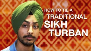 How to tie a traditional Sikh turban [upl. by Eisus]