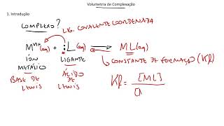 Volumetria de complexação Introdução 01 [upl. by Novyak]