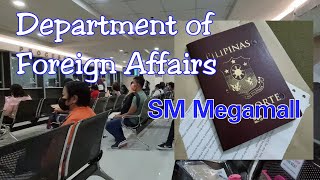 Passport New ApplicationRenewal at DFA SM MEGAMALL [upl. by Noreik]