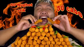 VIRAL‼️ MUKBANG 50 CABE RAWIT PAKE 50 KANZLER CHICKEN STICK SULTAN [upl. by Seni]