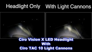 Ciro TAC 10 Light Cannons With Ciro Vision X XMC LED Headlight Night Ride [upl. by Nishom400]