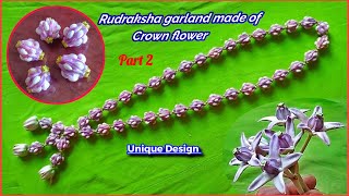 Rudraksha Garland made of Crown flowers எருக்கு பூக்களால் செய்த ருத்ராட்ச மாலைinnovative Garland [upl. by Ahsehyt]