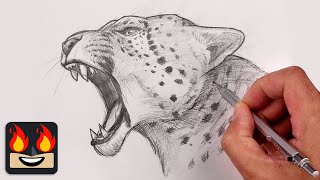 How To Draw a Leopard  Sketch Tutorial [upl. by Allesiram]