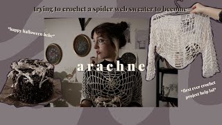 crocheting a spider web top to become arachne the queen of spiders for halloween 🕷✨ [upl. by Pacheco]