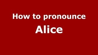 How to pronounce Alice ItalianItaly  PronounceNamescom [upl. by Halden]