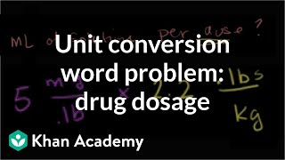 Unit conversion word problem drug dosage  Introduction to algebra  Algebra I  Khan Academy [upl. by Gabel]