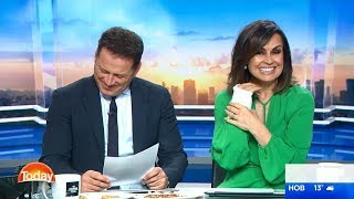 Karl Stefanovic and Lisa Wilkinson giggle over 93yearolds raunchy joke [upl. by Ricardama]