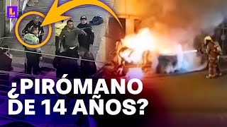 ¿Pirómano de 14 años Menor incendió motos y un auto en Ventanilla [upl. by Amato]