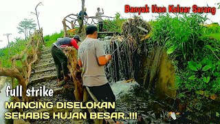 Mancing Ditelaga Sehabis Diguyur Hujan Besar  Ikan Keluar Sarang [upl. by Jake]