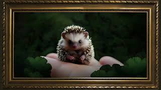 Miniature Hedgehog  Framed Artwork TV Screensaver [upl. by Anette]