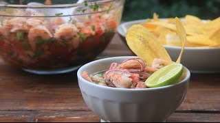 Receta del Ceviche de Camarón Ecuatoriano [upl. by Ludly]