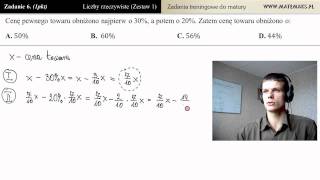 Zadanie 6  Procenty zadania maturalne  działania na liczbach [upl. by Riebling820]