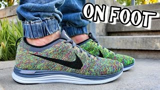 Nike Flyknit Lunar 1 Multicolor  Review  On Foot [upl. by Sitoeht]